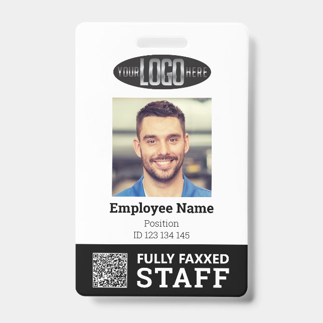 Trade Employee Photo ID and QR Code  Badge (Front)
