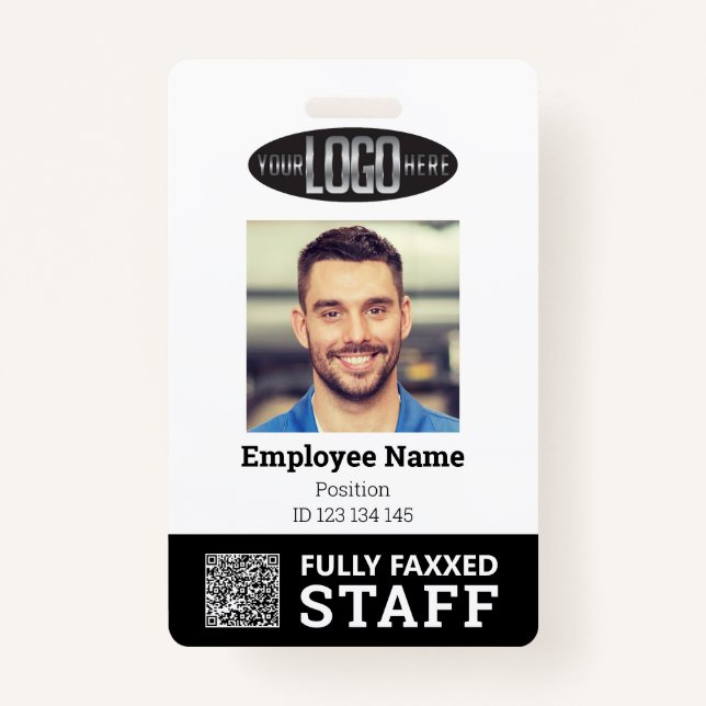 Trade Employee Photo ID and QR Code  Badge ID Badge (Front)