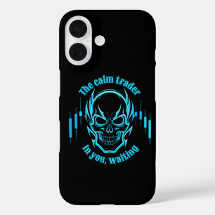 Trade Motivation   Skull   Calm Trader iPhone 16 Case