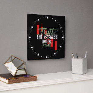Trade Motivation Trust Self discipline Square Wall Clock