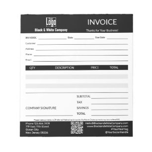 Trade Service Professional Black Invoice Pad
