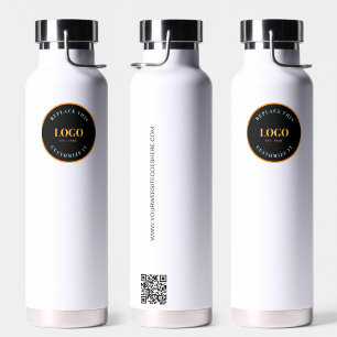 Trade show giveaway Business colour Logo QR code Water Bottle