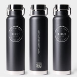 Trade show giveaway Business Logo QR code black Water Bottle<br><div class="desc">Make a statement with your business logo on a professional black water bottle. Increase web-traffic and customer engagement with the Custom QR code generator on the bottle, which can link directly to your website. Don't miss out on this unique promotional opportunity! Customise your water bottles today. Give these at a...</div>