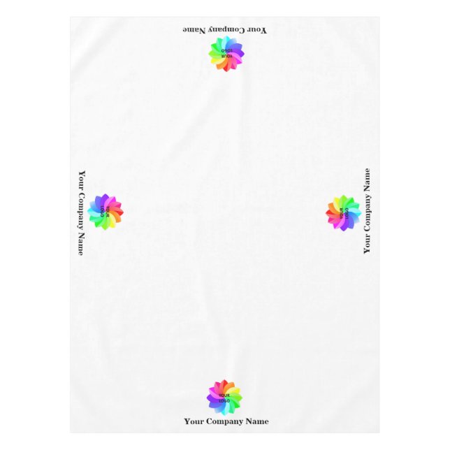 Trade Show Tablecloth Custom Logo All Sides White (Front)