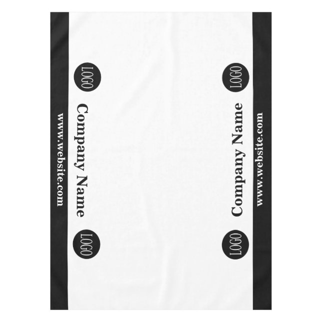 Trade Show Tablecloth Custom Logo Business Black  (Front)