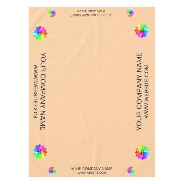 Trade Show Tablecloth Custom Logo Peach (Front)