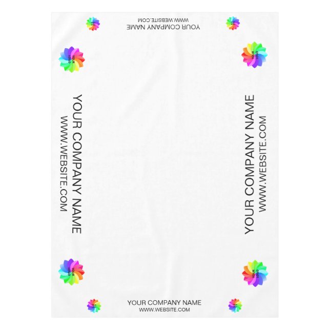 Trade Show Tablecloth Custom Logo White (Front)