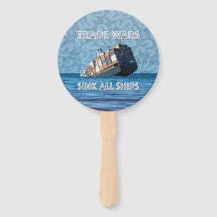 Trade Wars Sink All Ships Hand Fan