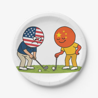 Trade Wars The Golf Edition Paper Plate