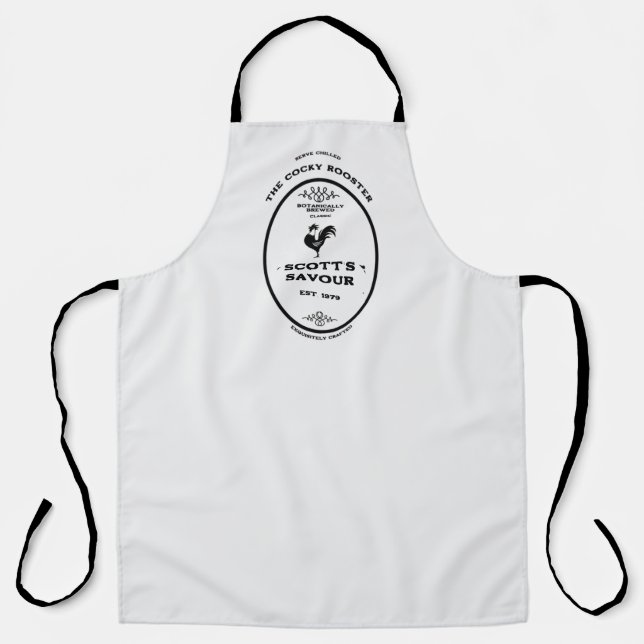 Trademark, the cocky rooster, customisable apron (Front)