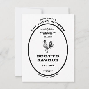 Trademark, the cocky rooster, customisable card