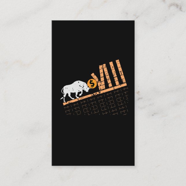 Trader Crypto Asset Trader Bull Trend Art Business Card (Front)