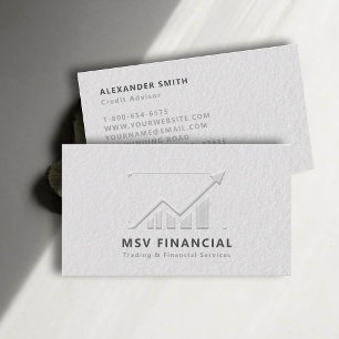 Trader Graph Faux Embossed Modern Professional Business Card