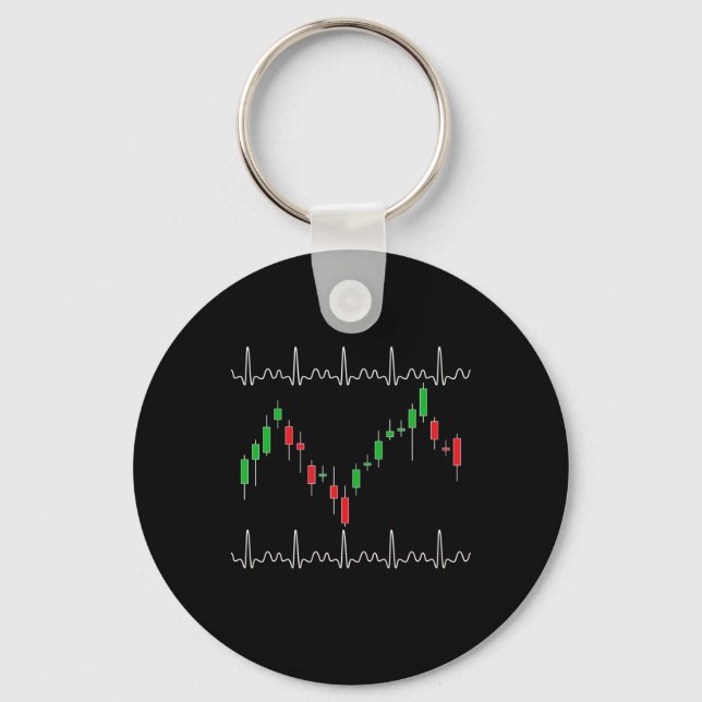 Trader Heartbeat Pulse Crypto Key Ring (Front)
