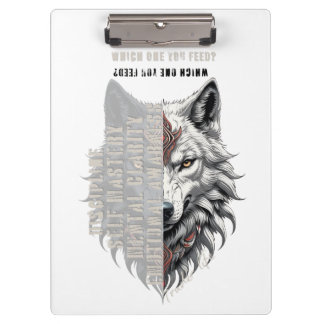 Trader life | Front white wolf | Back black wolf Clipboard