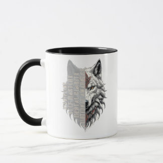 Trader life | Front white wolf | Back black wolf Mug