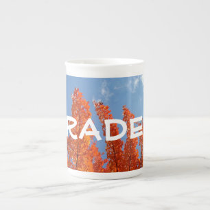 Trader Mugs custom Orange Fall Trees Blue Sky mug