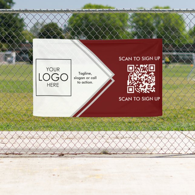 Tradeshow Display Signage QR Code Upload Your Logo Banner (Insitu)
