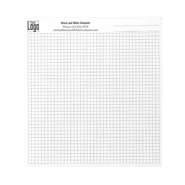 Tradesman Logo Name Note Grey Graph Notepad (Front)