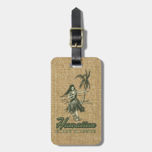 Tradewinds Hawaiian Island Hula Girl Bright Luggage Tag
