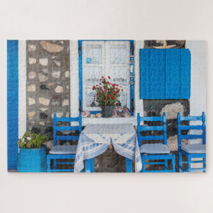 Tradiational Restaurant Oia Santorini Greece Jigsaw Puzzle