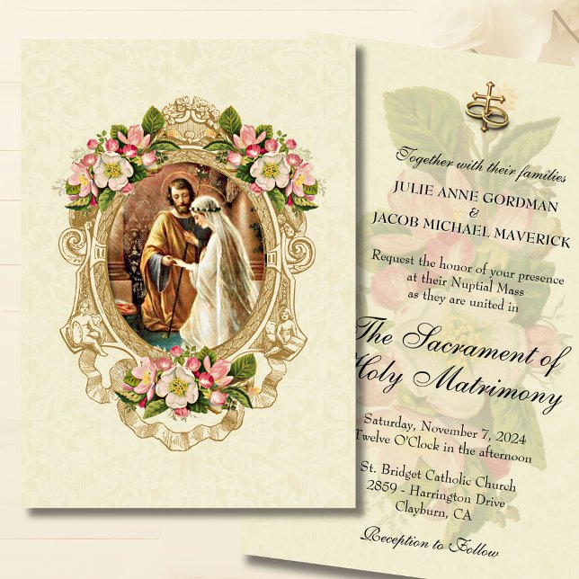 Tradiitonal Catholic Floral Wedding Invitations  (Creator Uploaded)