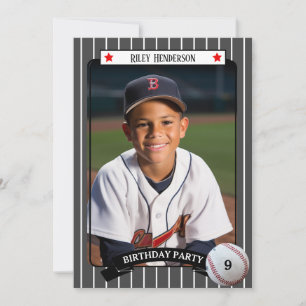 Trading Card Baseball Birthday Party Invitation