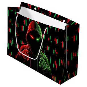 Trading Chart Pattern Streetwear Red Green Candle Large Gift Bag