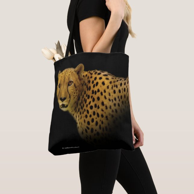 Trading Glances with a Magnificent Cheetah Tote Bag (Close Up)