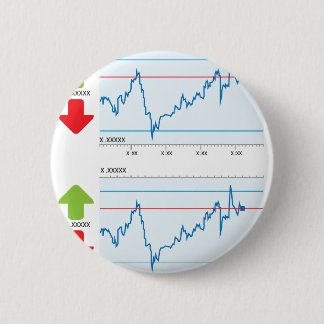 Trading graph 6 cm round badge