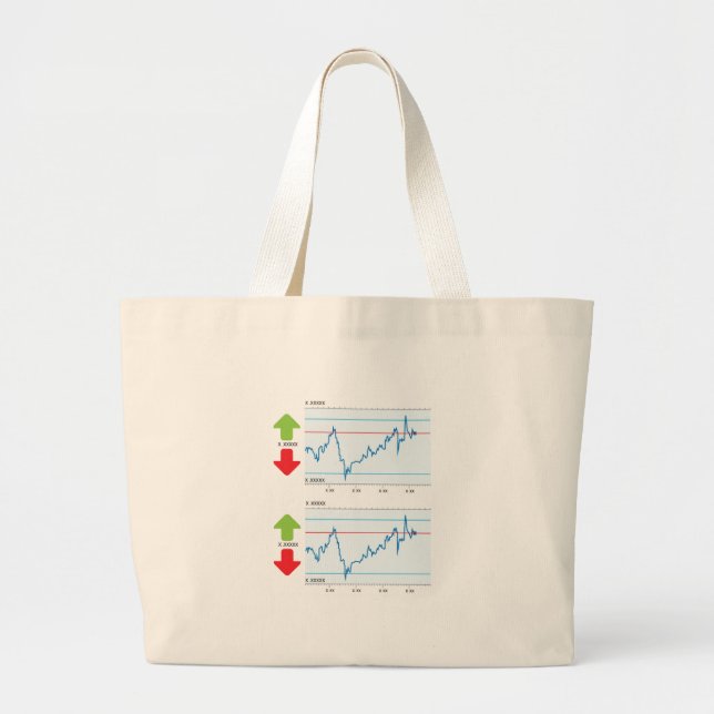 Trading graph large tote bag (Front)