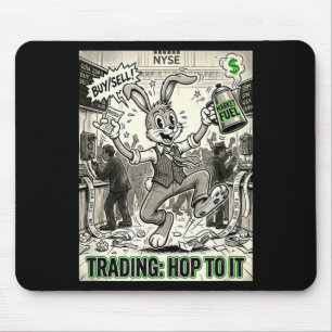 Trading hop to vintage cartoon stock market day mouse pad