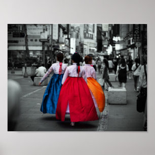 tradional korean girl photography poster