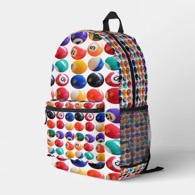 Tradition Colour And Numbered Eightballs, Backpack (Back Corner Right)
