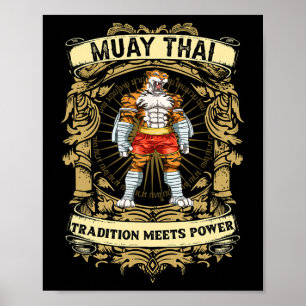 Tradition Meets Power - Kickboxing And Muay Thai T Poster