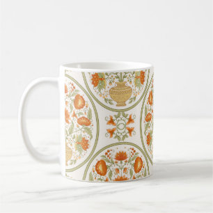 Tradition mughal motif, fantasy flowers in retro, coffee mug