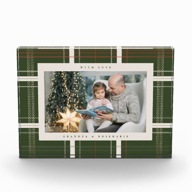 Tradition Plaid Cosy Forest Cabin Christmas Gift  Photo Block (Front)