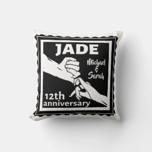 Traditional 12th wedding anniversary Jade Cushion