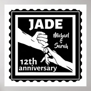 Traditional 12th wedding anniversary Jade Poster
