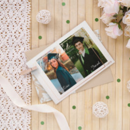 Traditional 2 photos Graduation Announcement Foil 
