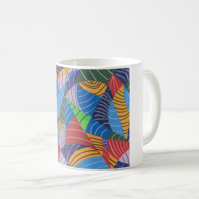 Traditional abstract painting  coffee mug (Front Right)