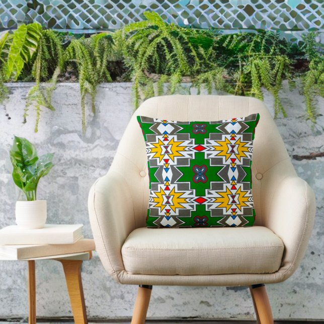 Traditional African Art Ndebele Africa Culture Cushion (Creator Uploaded)
