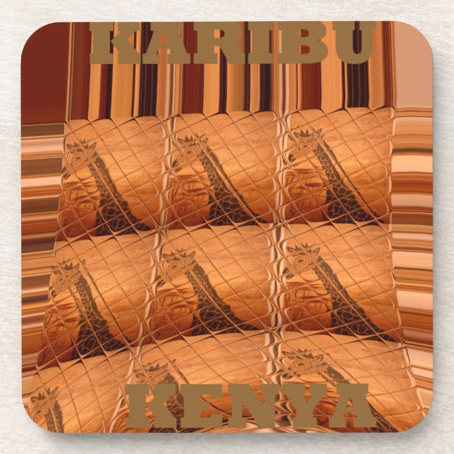 Traditional African Mirror: Woven Giraffe Coaster (Front)