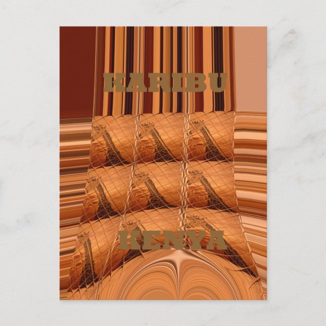 Traditional African Mirror: Woven Giraffe Postcard (Front)