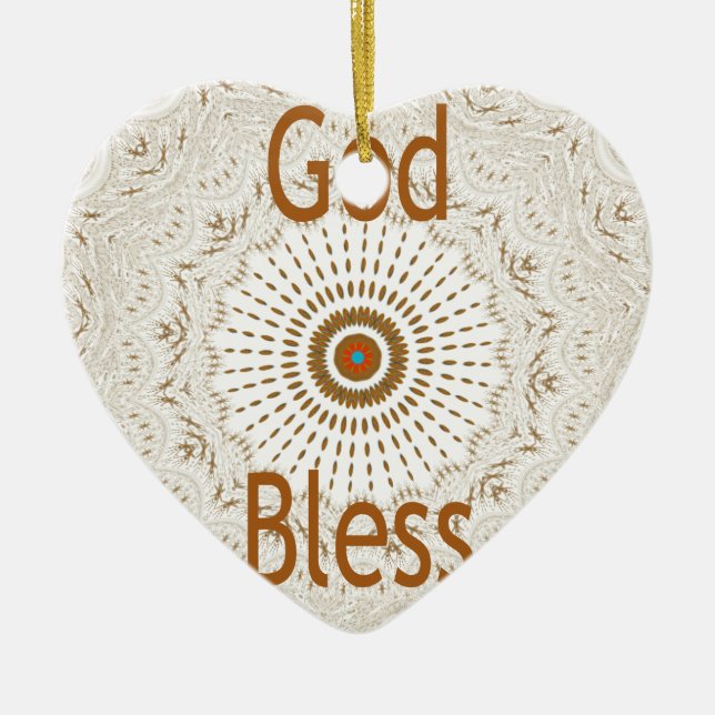 Traditional African Motif Design Art Print Ceramic Ornament (Front)