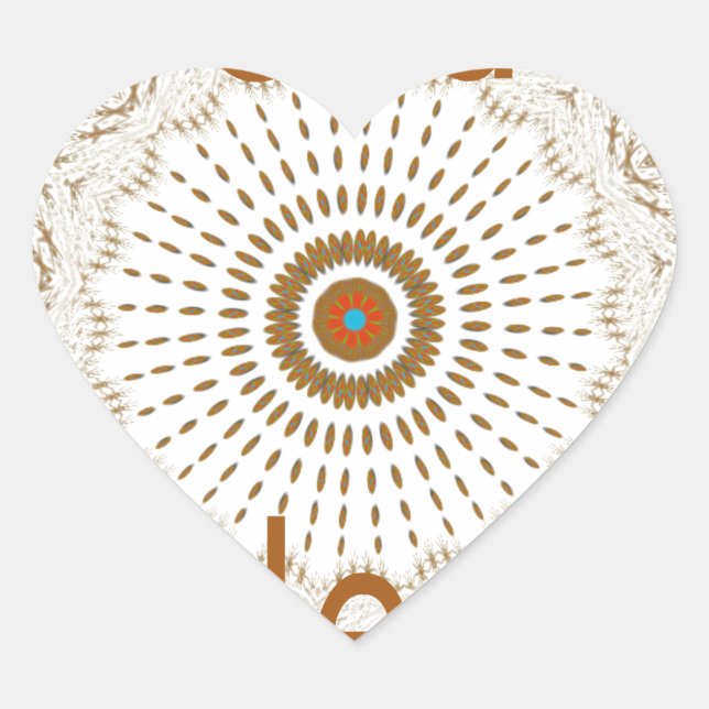 Traditional African Motif Design Art Print Heart Sticker (Front)