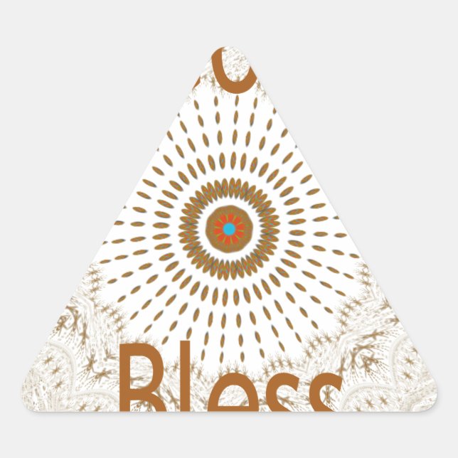 Traditional African Motif Design Art Print Triangle Sticker (Front)