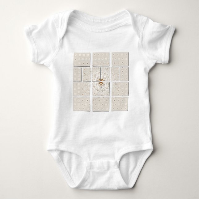 Traditional African Motif Mosaic Art Print. Baby Bodysuit (Front)