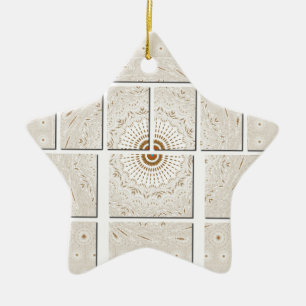 Traditional African Motif Mosaic Art Print. Ceramic Ornament