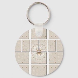 Traditional African Motif Mosaic Art Print. Key Ring